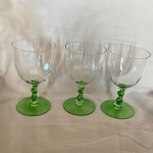 Green Stem Wine Glass Set of Four